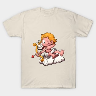 Cupid On Cloud With Bow And Arrow T-Shirt